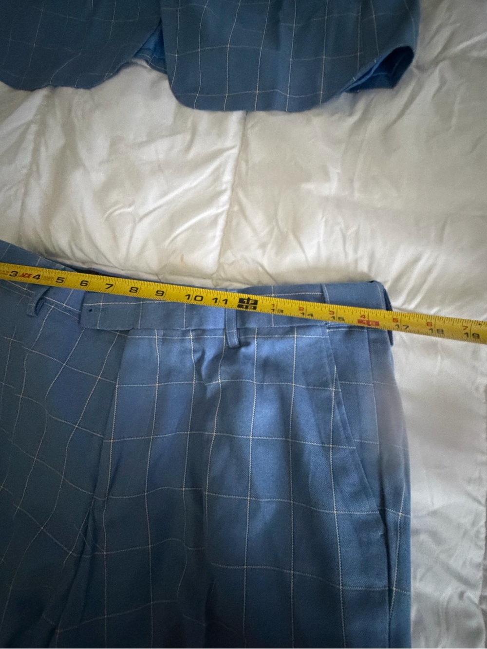 Slim Fit Blue Windowpane 3-Piece Suit - Picture 11 of 15